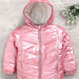 Babyhug Full Sleeves Hooded Padded Jacket - Pink-image-93