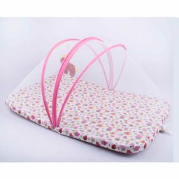 Blooming Buds Mattress with Zippered Mosquito Net Strawberry Print - Pink-26