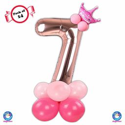 Shopperskart Seventh Birthday Balloon Decoration Kit Rose Gold - Pack of 14-image-84