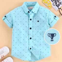 Jash Kids Half Sleeves Shirt Trophy Print - Blue-image-5
