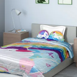 Saral Home Unicorn Velvet Quilt With 2 Cushions - Multicolor-picture-24