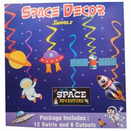 Funcart Space Theme Hanging Swirl Decorations - Pack Of 12-picture-15