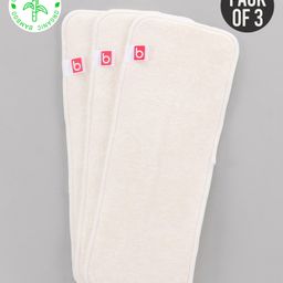 Babyhug Reusable Bamboo Diaper Insert Pack of 3 - White-15