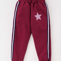 Ojos Full length Printed Lounge Pant- Maroon-picture-16