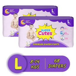 Super Cute Extra Absorbent Pant Style Diapers Large - 34 Pieces - (Pack of 2)-27