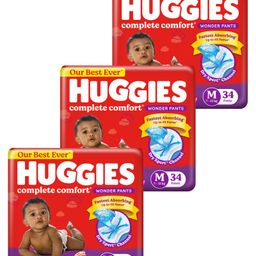 Huggies Complete Comfort Wonder Pants Medium (M) Size Baby Diaper Pants, 34 count, with 5 in 1 Comfort - (Pack of 3)-image-84