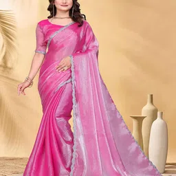 PATDOM Embroidered Border Sequinned Jimmy Choo Saree-22