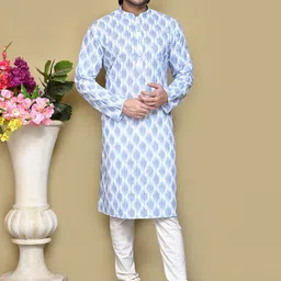 RANAK Men Printed Thread Work Kurta-image-54