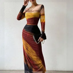 Outzidr Colourblocked Maxi Dress-image-13