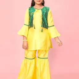 BAESD Girls Regular Pure Silk Kurti with Sharara & With Dupatta-picture-33