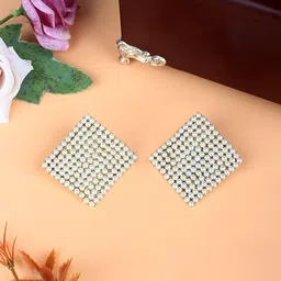 KPOP Silver Plated Beaded Contemporary Studs Earrings-30