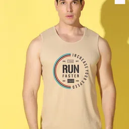 WOOSTRO Pack Of 2 Printed Combed Cotton Gym Vests VWS26(RUN RUST)(98 WHITE)-17