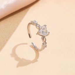Jewels Galaxy Silver-Plated Crystals-Studded Anti-Tarnish Finger Ring-image-40