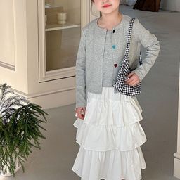 LULU & SKY Girls Pure Cotton Tiered A-Line Maxi Skirt-image-97