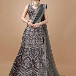 SAPTRANGI Embellished Beads and Stones Ready to Wear Lehenga With Blouse And Dupatta-image-64