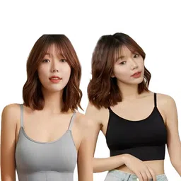 Pack of 2 Womens Cotton Padded Teenager Full Coverage Sports Bra-38