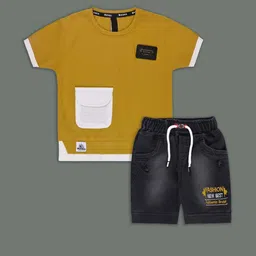 Wish Karo Boys Yellow Cotton Blend Clothing Set-image-17