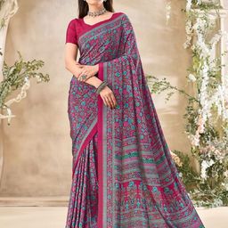 DURGA EMPORIO Floral Pure Crepe Saree-image-37