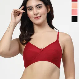 LILY Women Pack Of 4 Solid Full Coverage Non Padded Non-Wired Regular Everyday Bra enimsaj-3