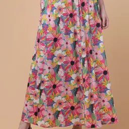 Hive91 Floral Printed Maxi Skirt With Full Lining-image-66