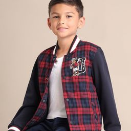 U.S. Polo Assn. Kids Boys Checked Pure Cotton Varsity Jacket-picture-40
