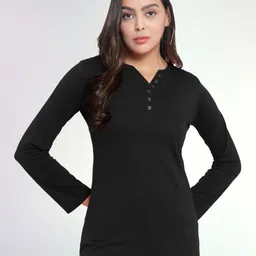 Boldwink Women Long Sleeves Cotton T Shirt-image-26