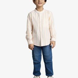 Ed-a-Mamma Boys Premium Multi Stripes Opaque Striped Casual Shirt-image-57