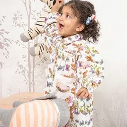 THE BABY TRUNK Floral Print Organic Cotton Shirt Dress-image-86