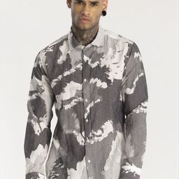 Snitch Men Smart Slim Fit Spread Collar Abstract Printed Slim Fit Casual Shirt-image-85