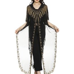 HAUTEMODA V-Neck Open Front Net Shrug-image-74