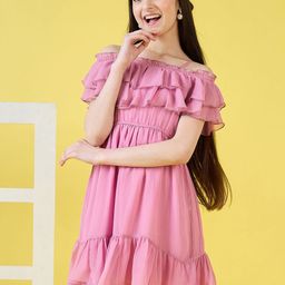 Stylo Bug Flutter Sleeve A-Line Dress-picture-45