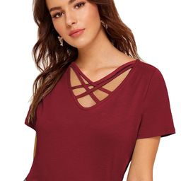 FABRICORN Women V-Neck Cotton Top-image-71