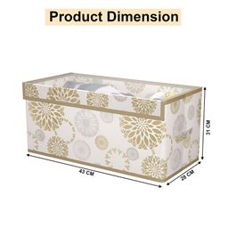 Myntra Elegant Homes White Printed Multi-Utility Organiser With Transparent Lid image 2