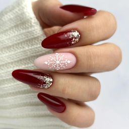 Festive Snowflake Sparkle 1918 Deep Red,Burgundy, Light Pink,Pale Peach, White, Gold,Silver Glitter-image-39