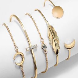 Shining Diva Fashion Women 5 Crystals Gold-Plated Charm Bracelet-27