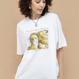 SmileyWorld Women Printed Raw Edge T-shirt-image-19