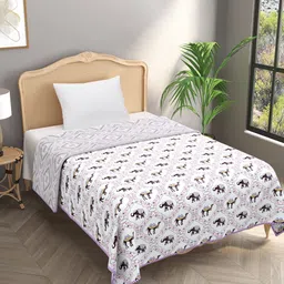 Gulaab Jaipur Purple & White Ethnic Motifs 150 GSM Single Bed Dohar-79