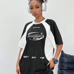 SXV STYLE Women Colourblocked T-shirt-image-93