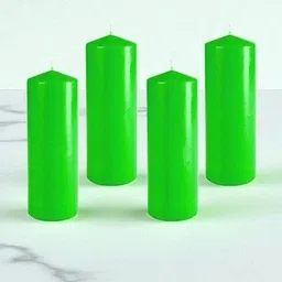 ASIDEA Green Set Of 4 Pillar Smokeless Cylindrical Shaped Candles-picture-38