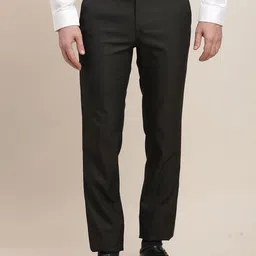 Turtle Men Self Design Tailored Slim Fit Trousers-14