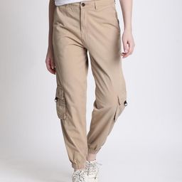 IVOC Women Regular Fit Mid-Rise Cargo Styles Cotton Jogger-image-55