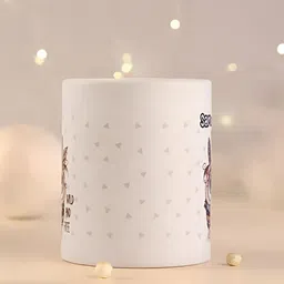 fnp White & Brown Printed Ceramic Glossy Mugs Set of Cups and Mugs-11