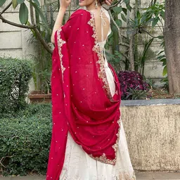 LADY SHOPI Embroidered Ready to Wear Lehenga & Unstitched Blouse With Dupatta image 2
