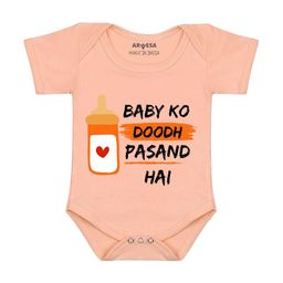 Arvesa Baby Ko Doodh Pasand Hai Printed Bodusuit-image-12