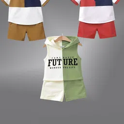 Lofn Unisex Kids Printed T-shirt with Shorts-36