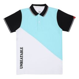 CHILINS Kids-Unisex Colourblocked Polo Collar Cotton T-shirt-image-21