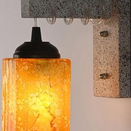 SOMIL Yellow Glass Cylinder Printed Wall Lamps-image-45