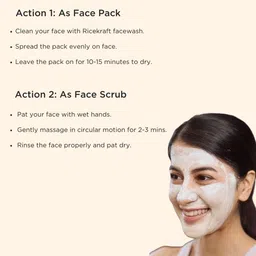 Ricekraft D-Tan & Anti-Pigmentation Face Pack Plus Scrub With Rice & Walnut - 100 g image 2