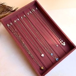 La Trove Red Premium Bracelet Tray With HooksJewellery Organiser-26