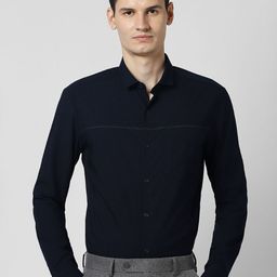 Peter England Men Slim Fit Striped Formal Shirt-image-58